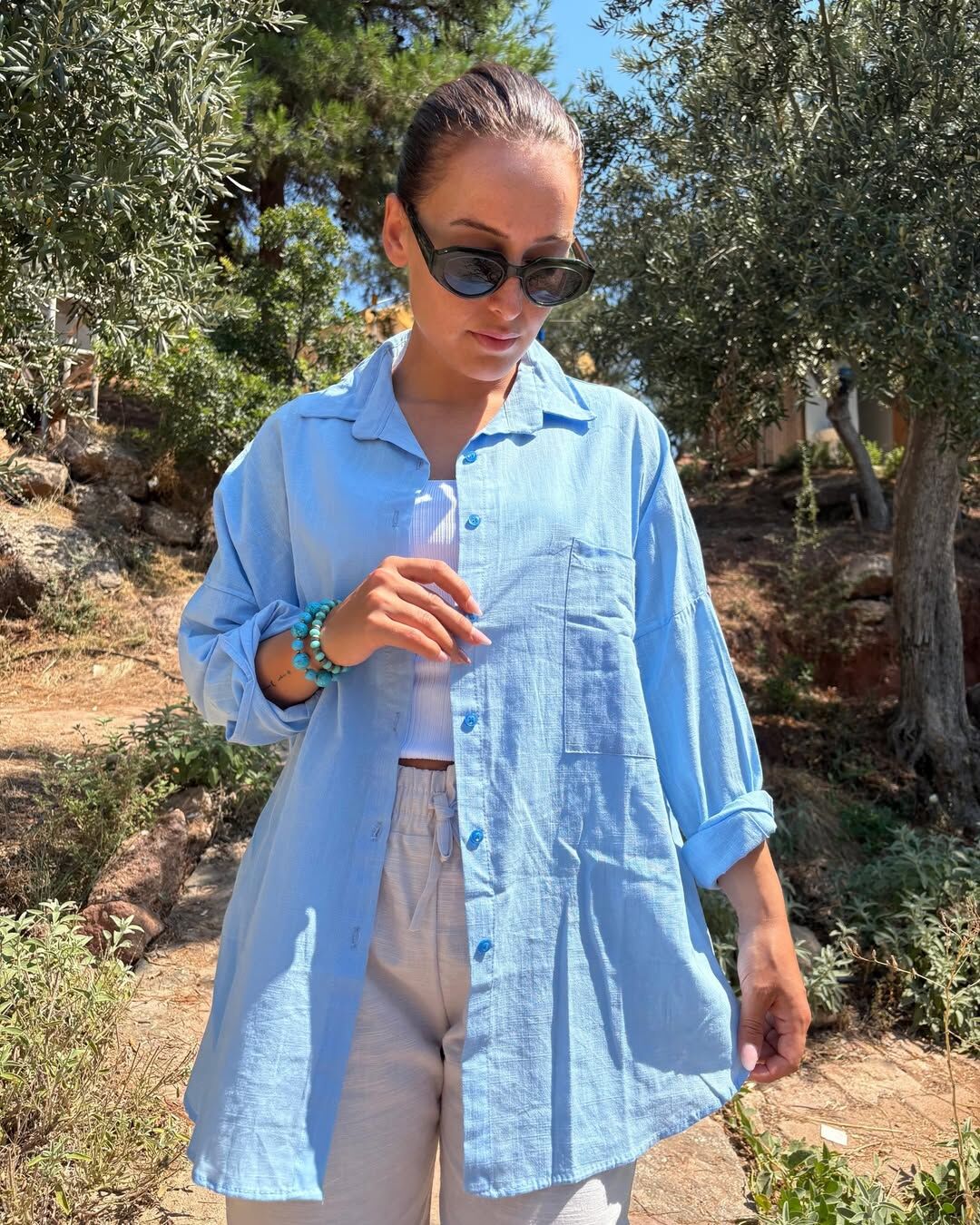 Oversize Keten Gömlek