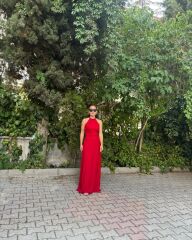 Halter Yaka Uzun Elbise