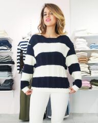 Saç Örgü Desenli Uzun Kazak