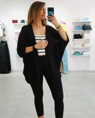 Salaş Triko Siyah Renk Hırka