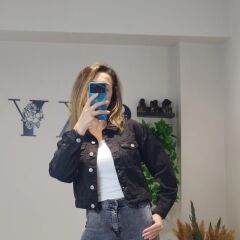 Siyah Kısa Kot Ceket