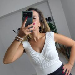 Çapraz Model Beyaz Bluz