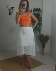 Güpürlü Kemer Detay Etek