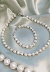 Tasarım İnci Kolye & Bileklik Seti | Sky Fashion