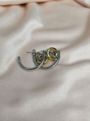 İkili Halka Form Küpe | Sky Fashion