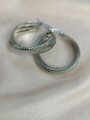 Burgu Form Gümüş Çelik Halka Küpe | Sky Fashion