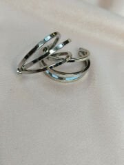 Üç Halka Formlu Çelik Küpe | Sky Fashion