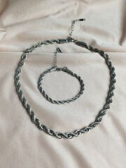 Burgu Model Çelik Kolye & Bileklik Seti | Sky Fashion