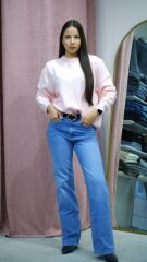 Yüksek Bel Straight Jean Pantolon