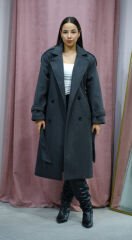 Oversize Uzun Kaşe Kaban