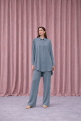 Antrasit Gri Oversize Gömlek & Pantolon Takım