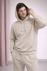 Santlrent Detaylı Bej Premium Erkek Sweat